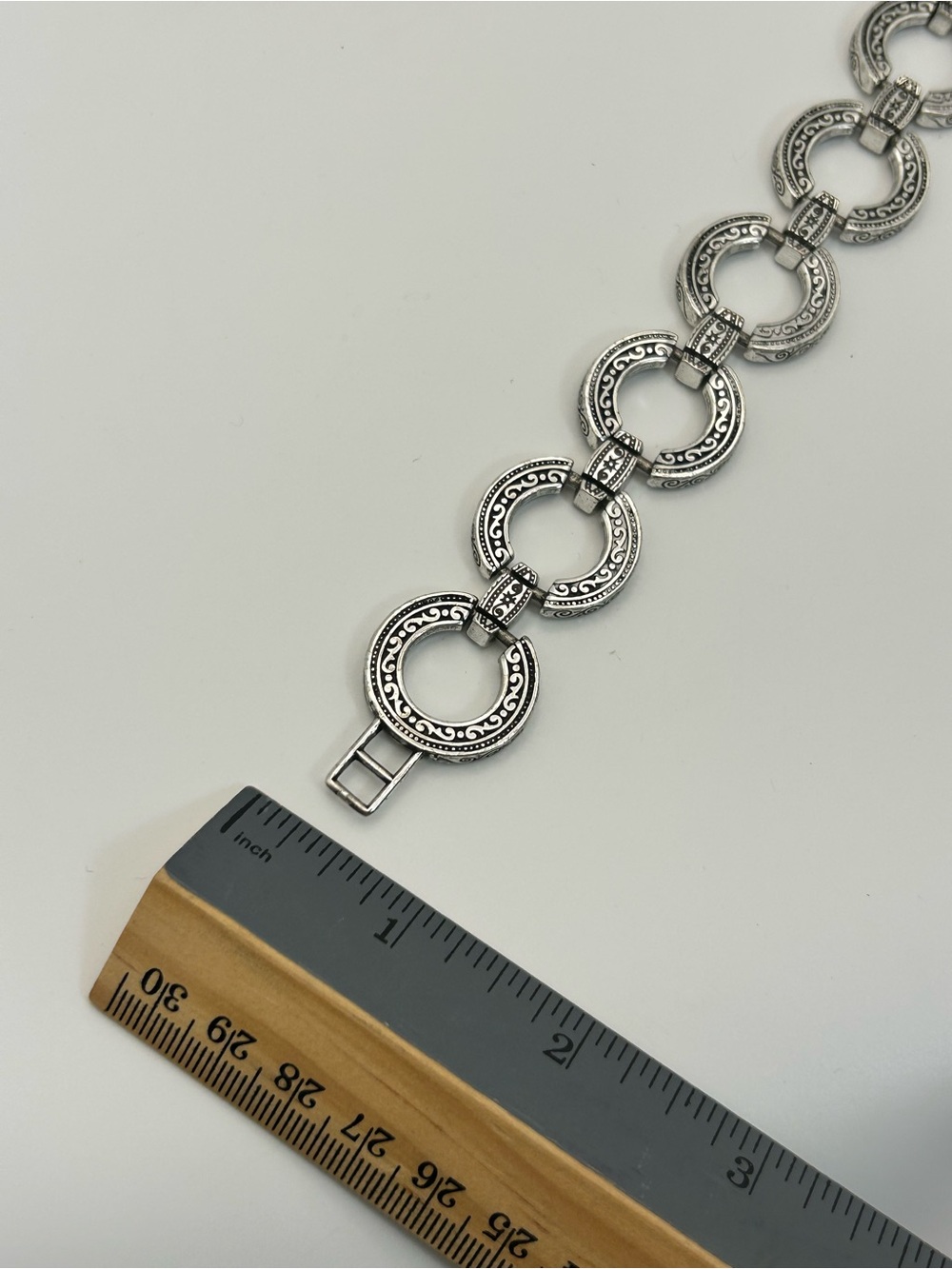 Brighton Central Park Bracelet Silver Plated Round Link 8" Toggle - Picture 10 of 11